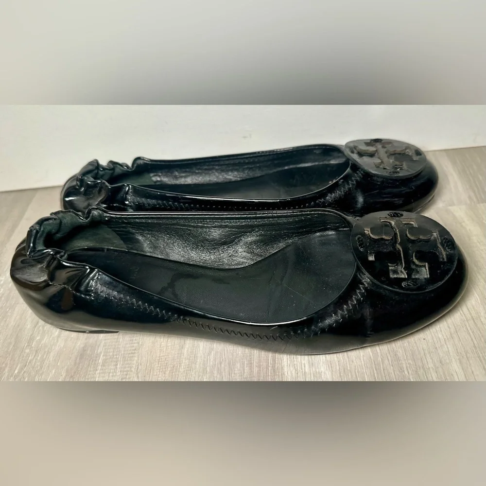 Tory Burch Minnie Travel Ballet black Flats women Sz 5